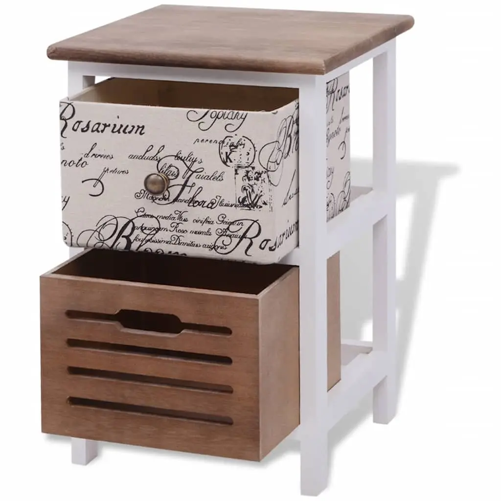 Wooden Bedside Cabinets 2 Piece Set Nightstand Storage Drawer Cabinet Country