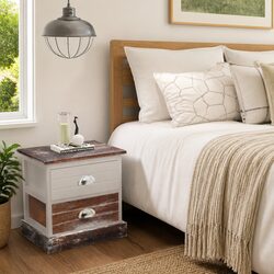 Chic French Country Bedside Cabinet Set of 2