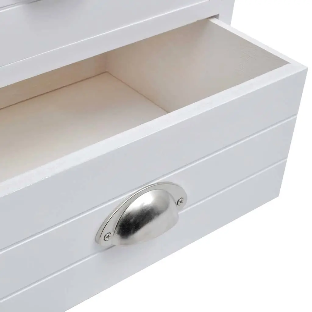 French Country Style White Bedside Cabinet Set
