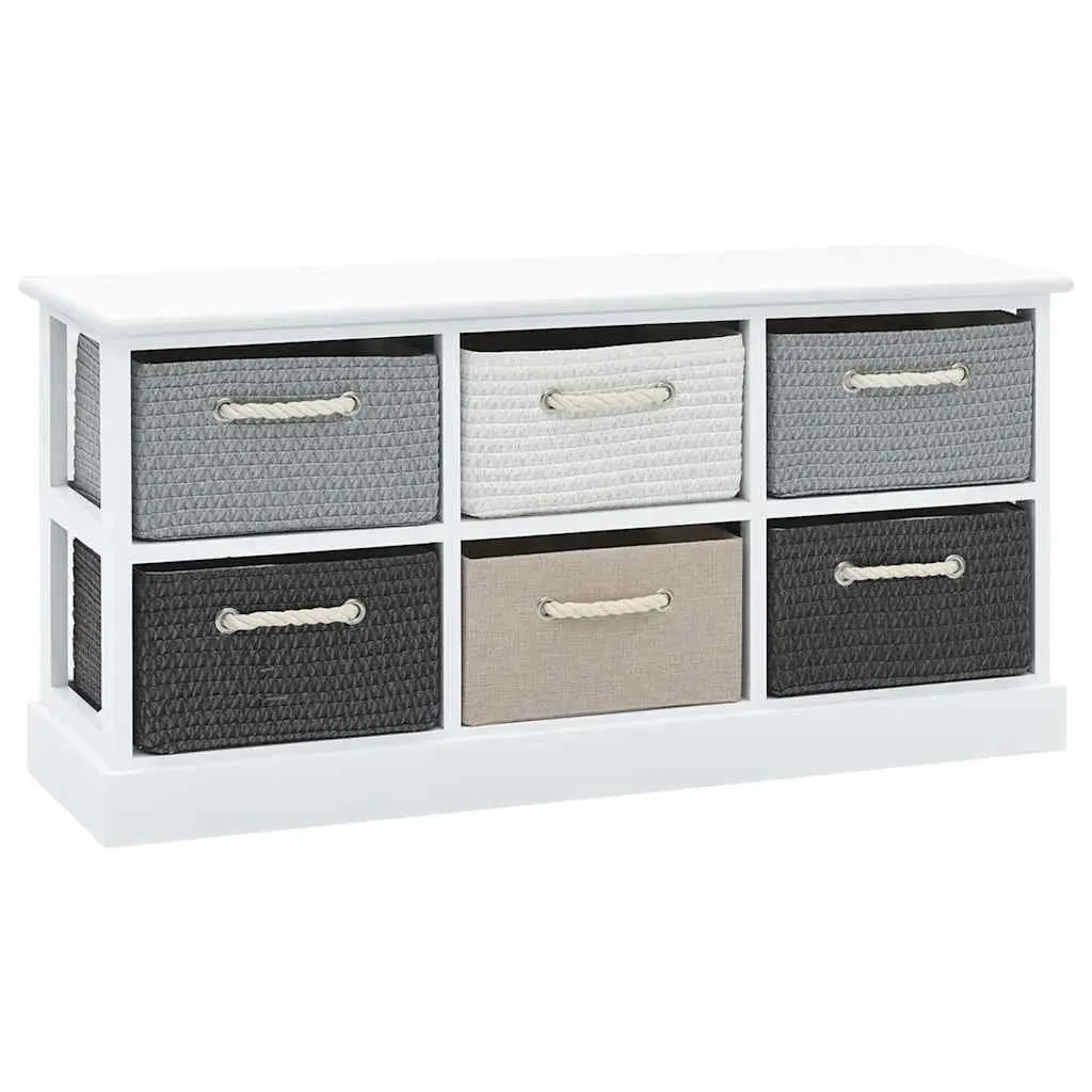 Storage Bench with 6 Drawers Hallway Entryway Bedroom Living Room Cabinet