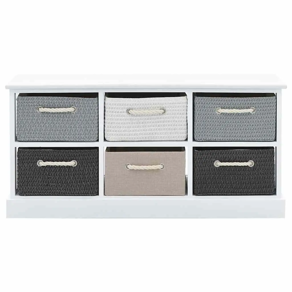 Storage Bench with 6 Drawers Hallway Entryway Bedroom Living Room Cabinet