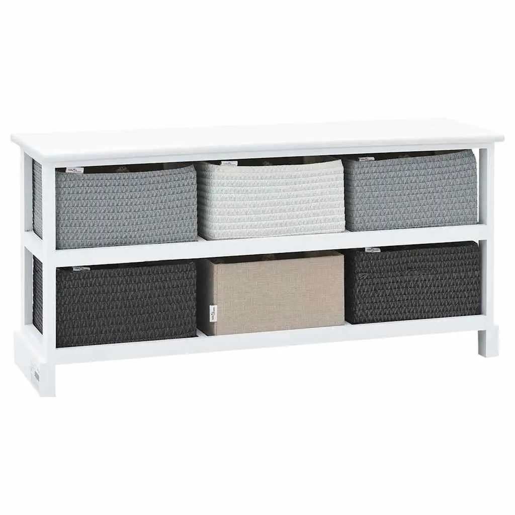 Storage Bench with 6 Drawers Hallway Entryway Bedroom Living Room Cabinet
