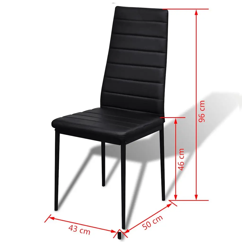Black Dining Table Set with Glass Top and 4 Chairs