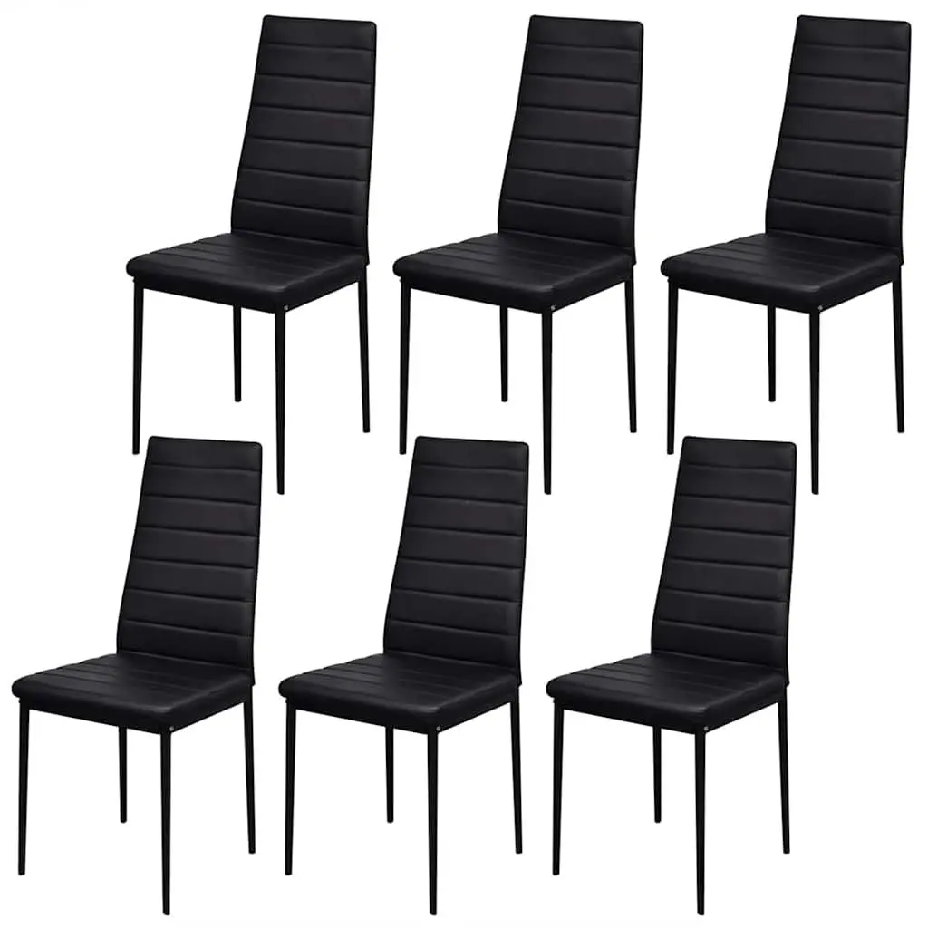 Black Dining Table Set with 6 Chairs