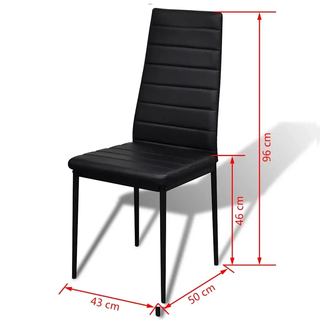 Black Dining Table Set with 6 Chairs