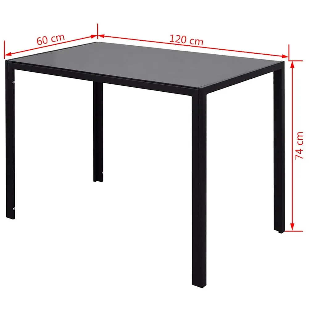 Black Dining Table Set with 6 Chairs