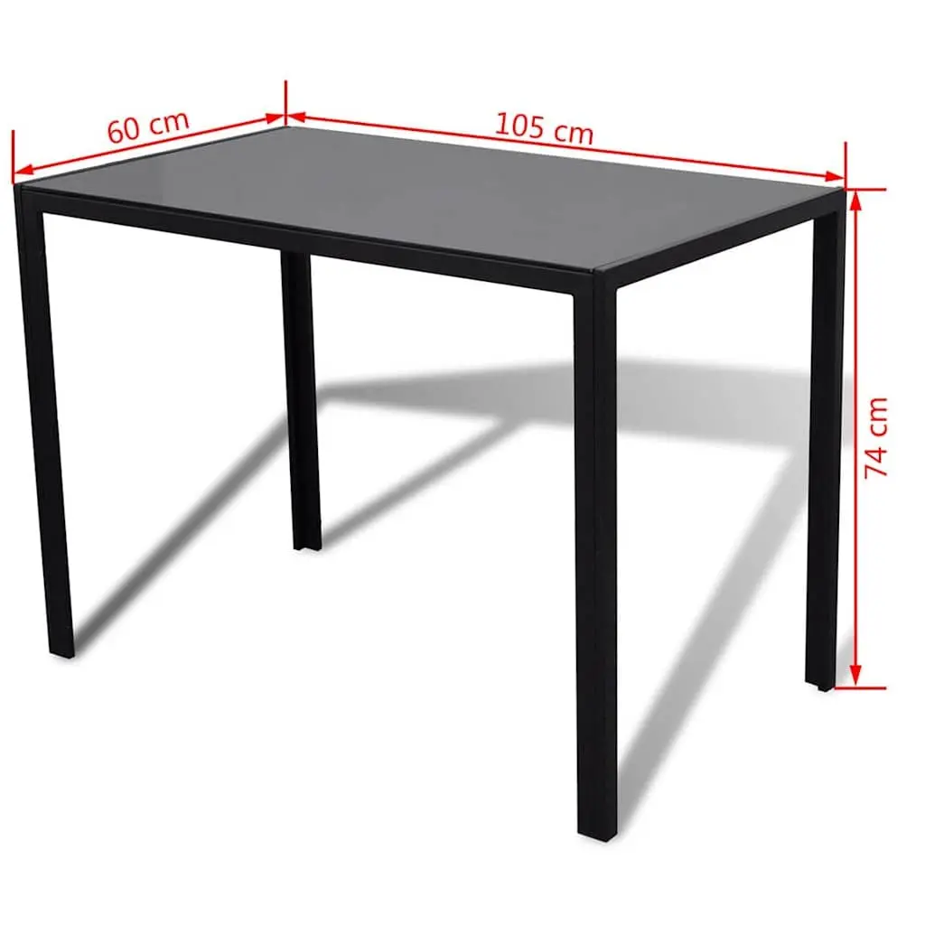 5-Piece Modern Dining Table Set with 4 Chairs in Black
