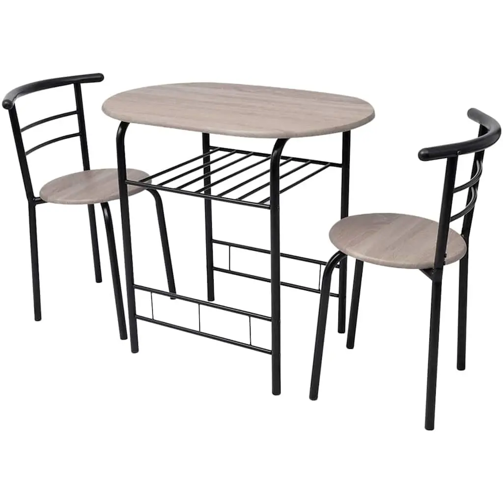 Black Breakfast Bar Set with 2 Stools