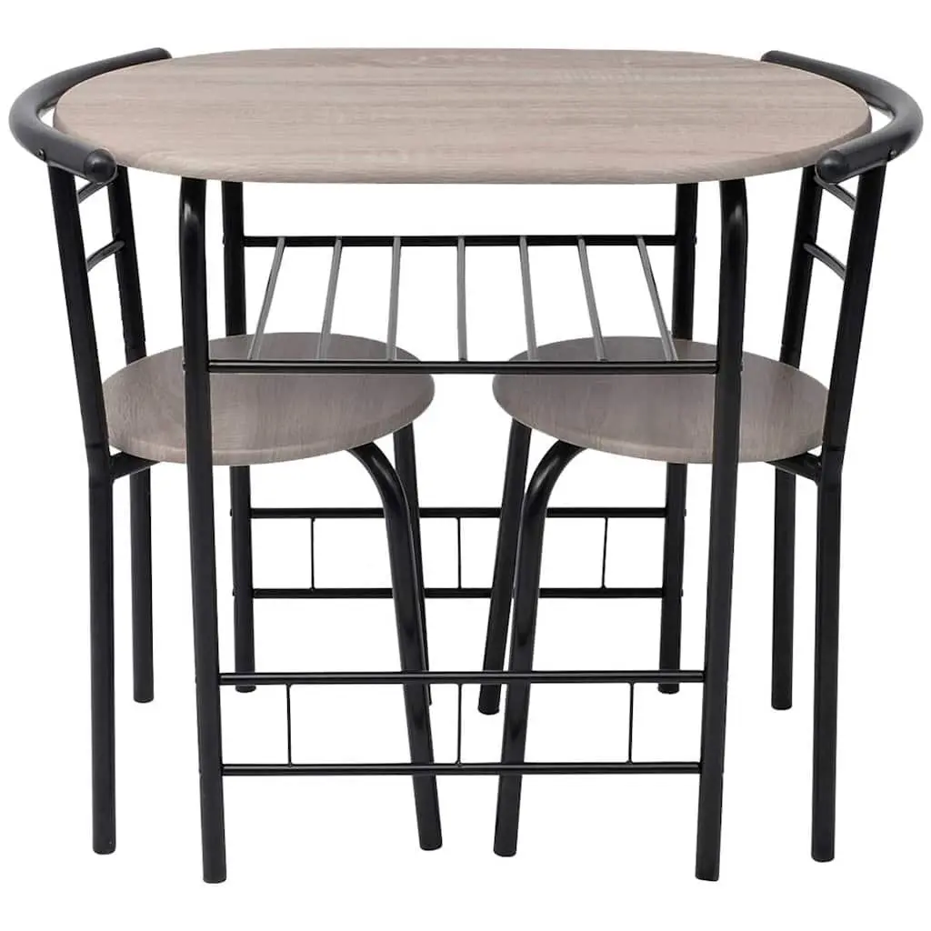 Black Breakfast Bar Set with 2 Stools