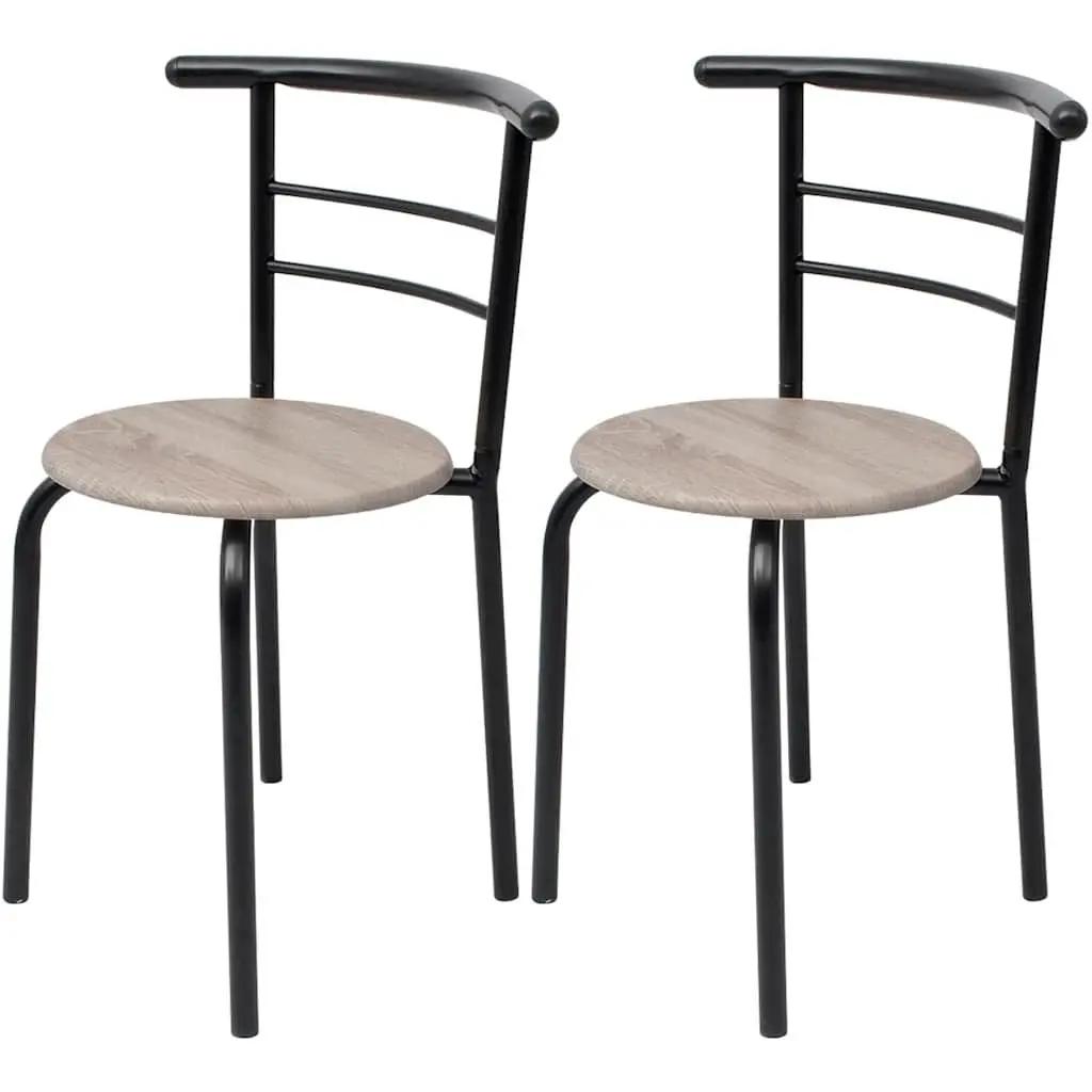 Black Breakfast Bar Set with 2 Stools