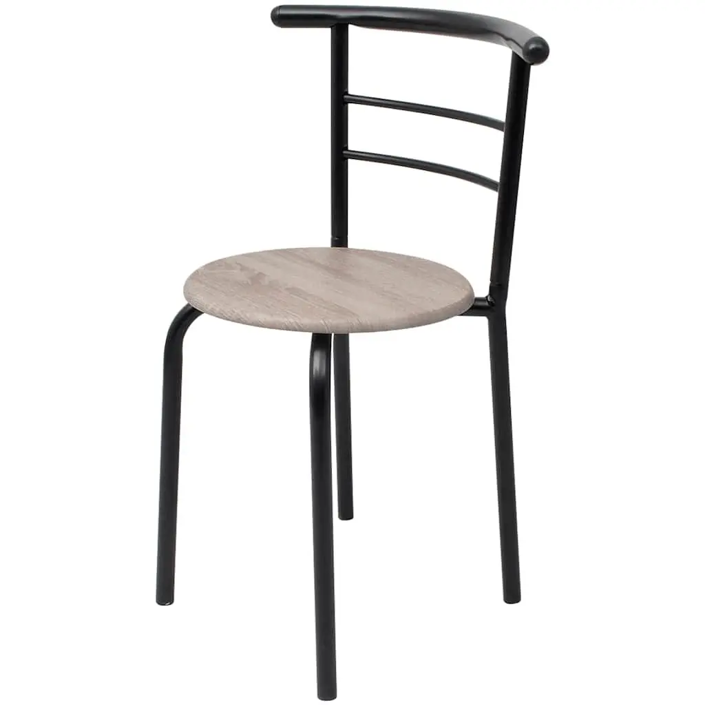 Black Breakfast Bar Set with 2 Stools