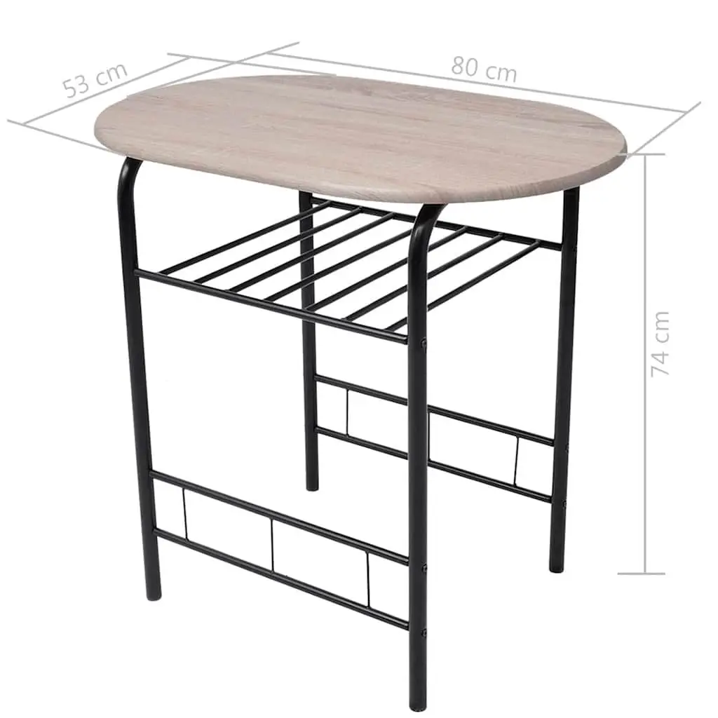 Black Breakfast Bar Set with 2 Stools