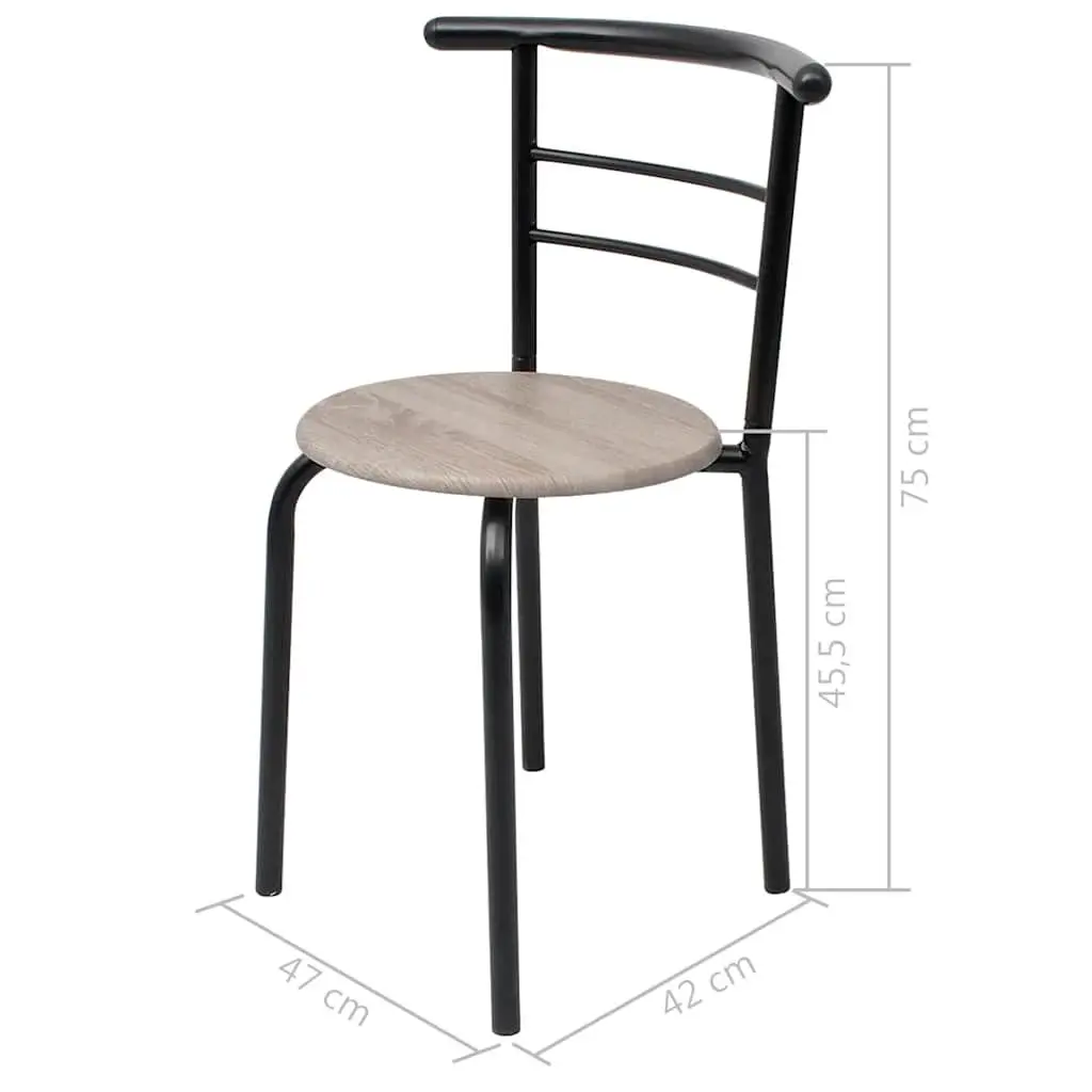 Black Breakfast Bar Set with 2 Stools