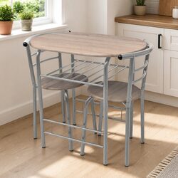 Brown Breakfast Bar Set with Stools for Cozy Dining