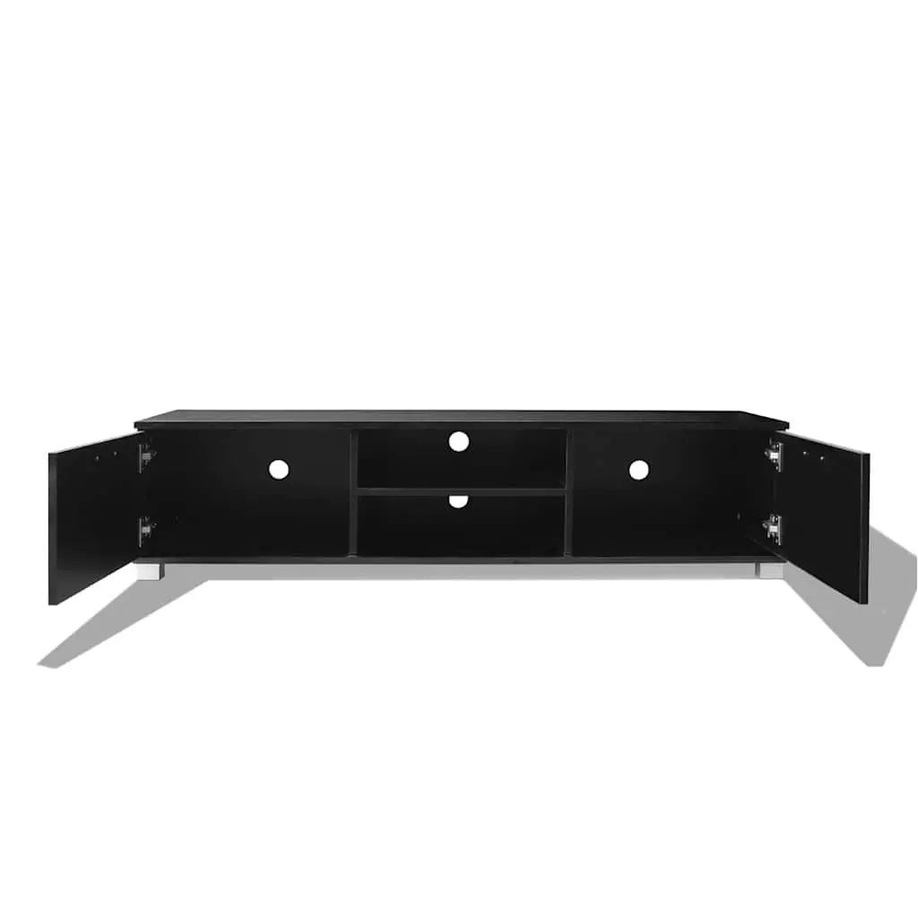 TV Cabinet High-Gloss Black Modern Entertainment Unit Media Storage Sideboard