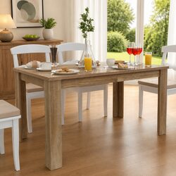 Warm Oak Brown Dining Table for Kitchen or Dining Room