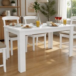 Warm White Dining Table 140x80 cm for Everyday Comfort
