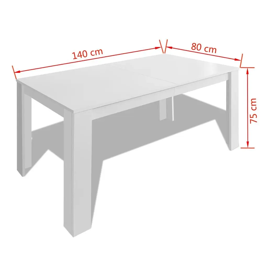 Dining Table 140x80 cm White Kitchen Room Furniture Modern Contemporary Design