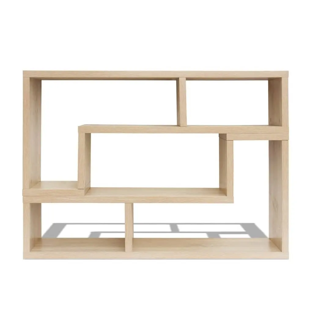 L-Shaped Brown TV Cabinet with Shelves for Storage