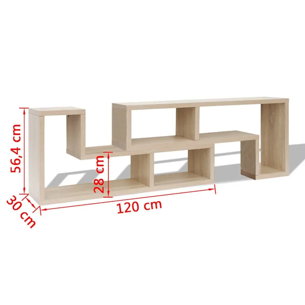 L-Shaped Brown TV Cabinet with Shelves for Storage