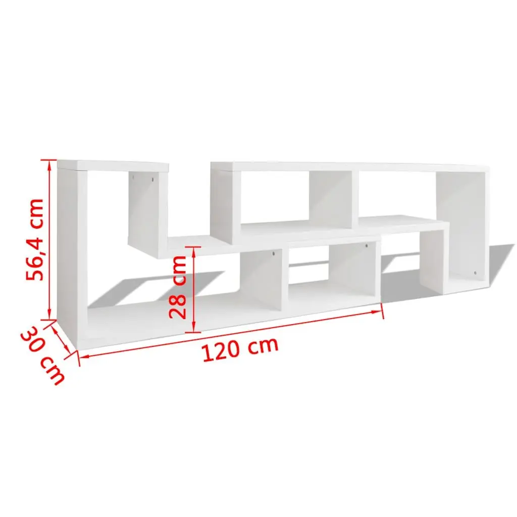 TV Cabinet L-Shaped White Storage Unit Media Entertainment Shelving