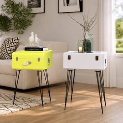 Vintage White Suitcase Side Cabinet for Bedrooms