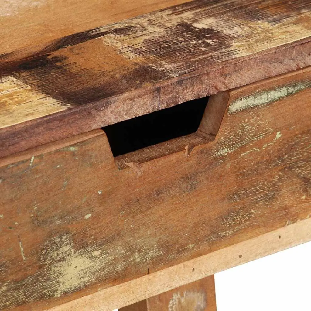 Desk Vintage Style Solid Reclaimed Wood Office Study Computer Table with Drawers