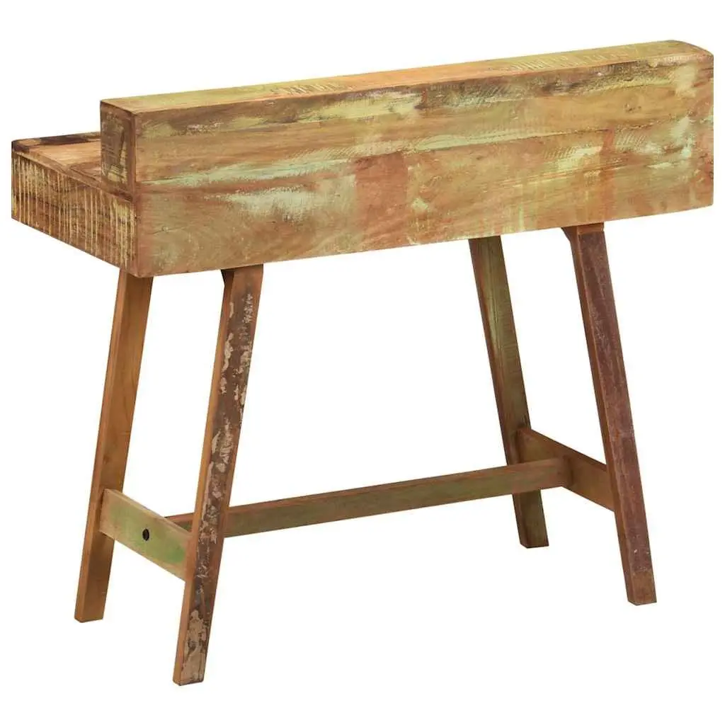 Desk Vintage Style Solid Reclaimed Wood Office Study Computer Table with Drawers