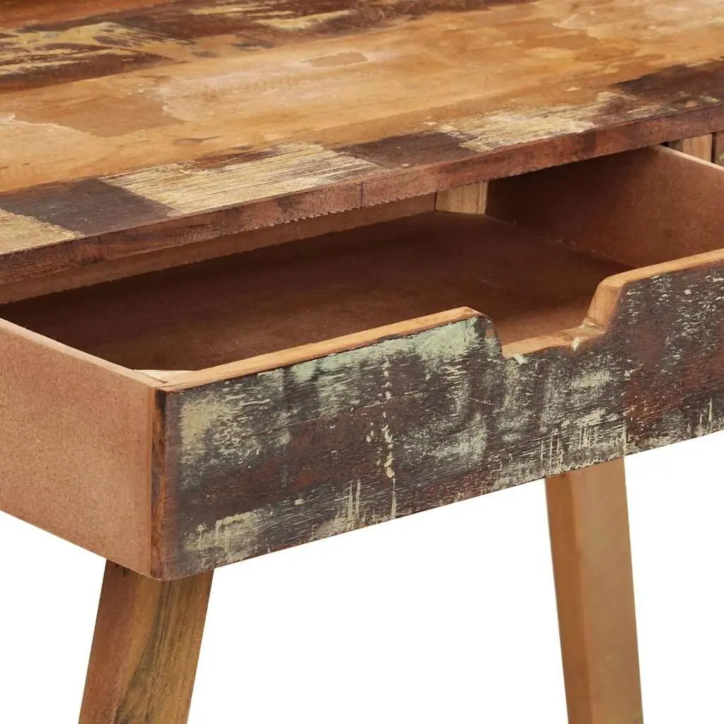 Desk Vintage Style Solid Reclaimed Wood Office Study Computer Table with Drawers