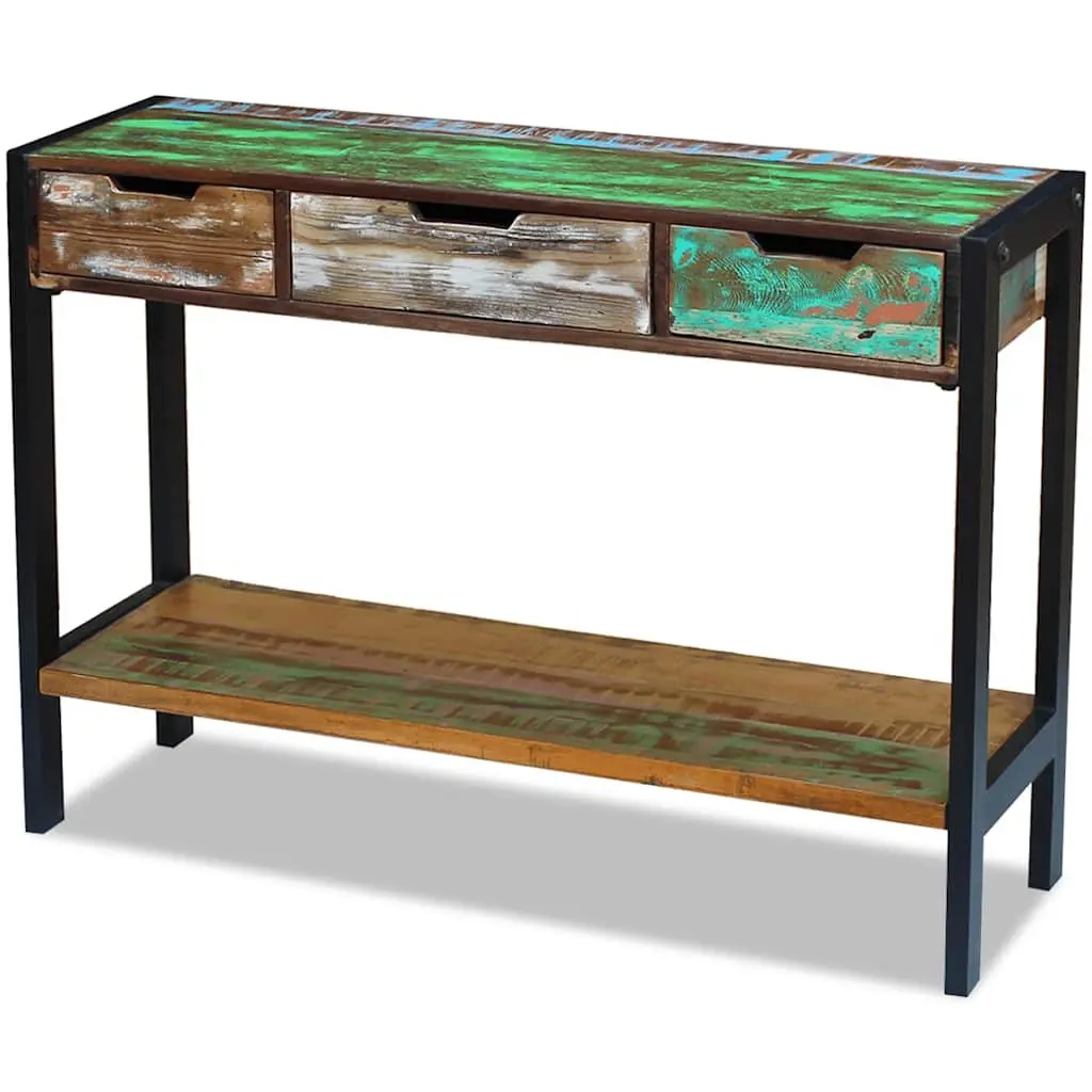 Reclaimed Wood Sideboard with 3 Drawers for Storage