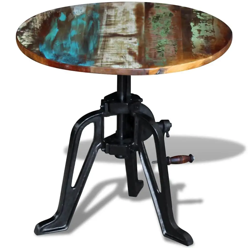 Adjustable Height End Table in Reclaimed Wood