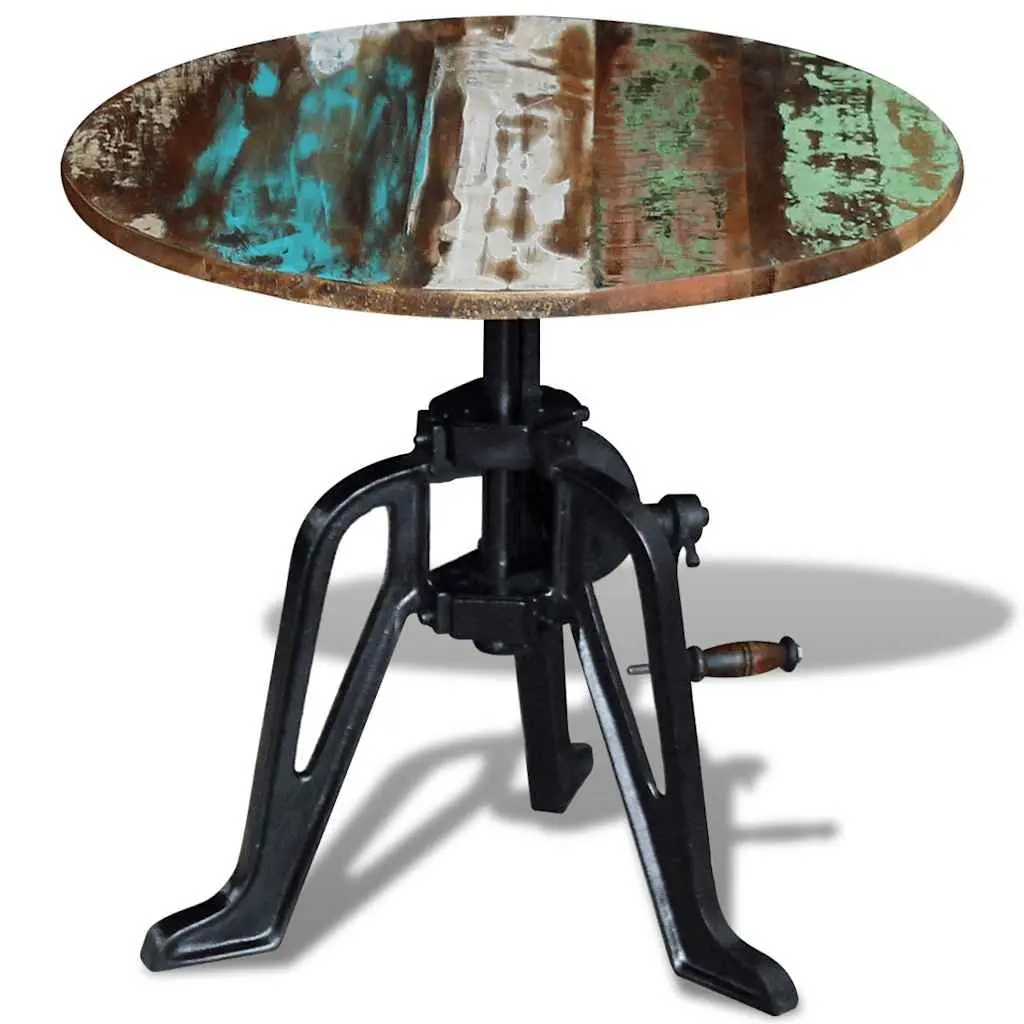 Adjustable Height End Table in Reclaimed Wood