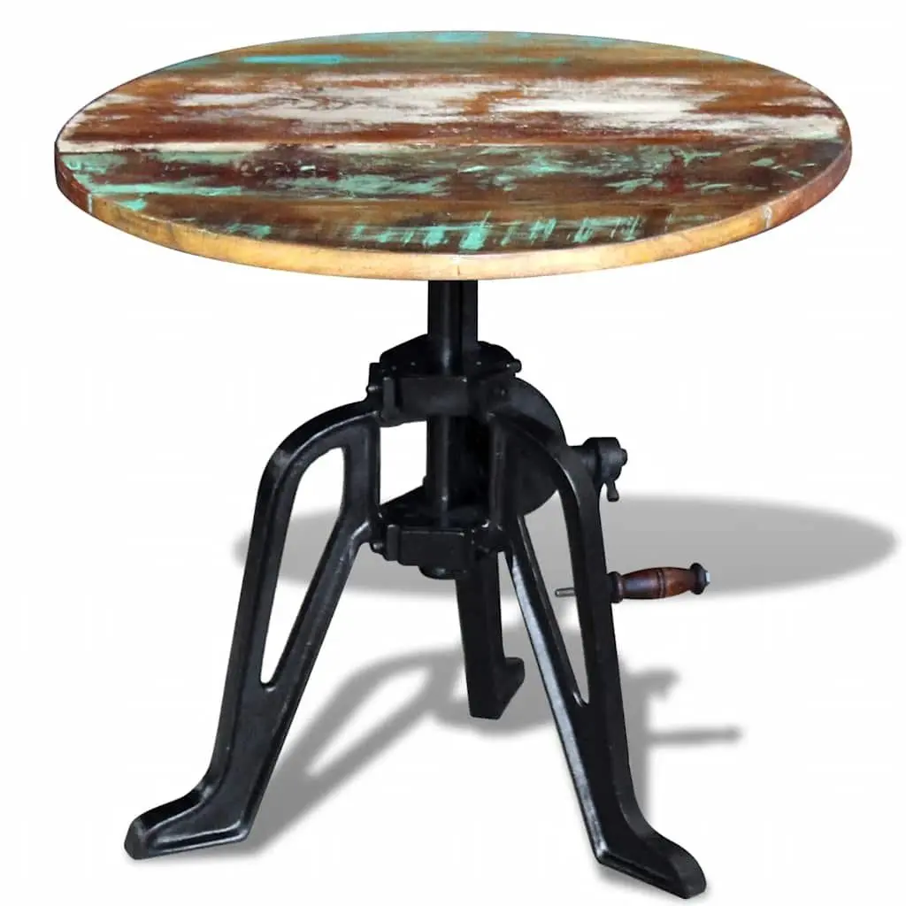 Adjustable Height End Table in Reclaimed Wood
