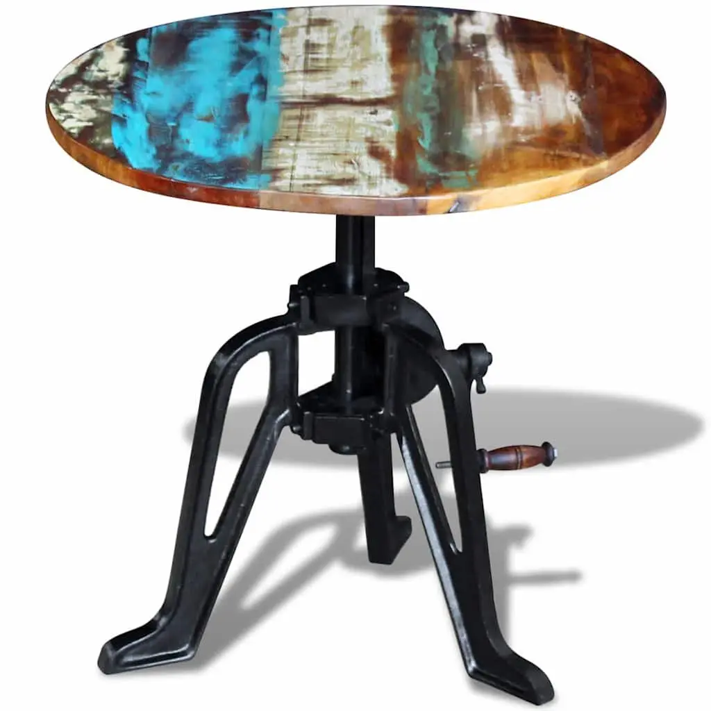 Adjustable Height End Table in Reclaimed Wood