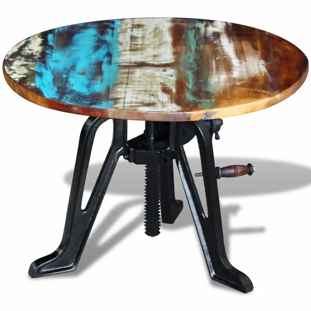 Adjustable Height End Table in Reclaimed Wood