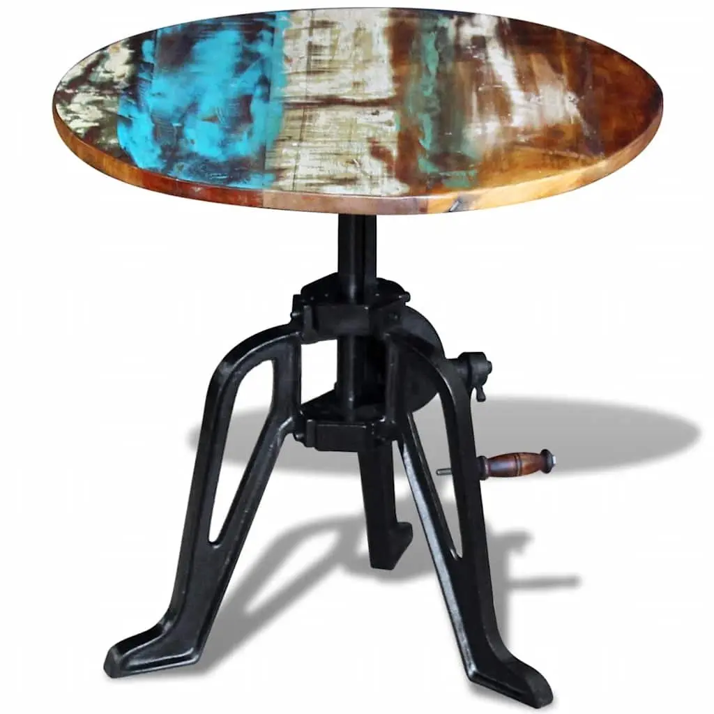Adjustable Height End Table in Reclaimed Wood