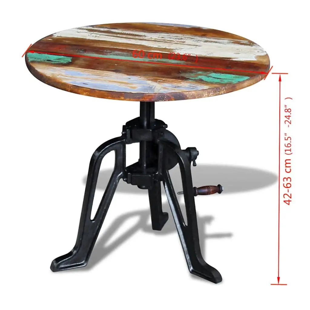Adjustable Height End Table in Reclaimed Wood