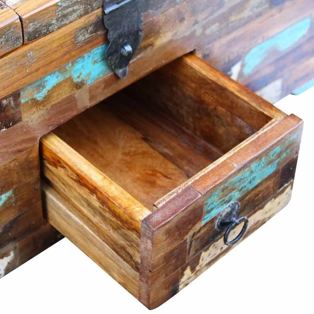 Coffee Table Chest Box Antique Style Brown 80x40x35cm Solid Reclaimed Wood