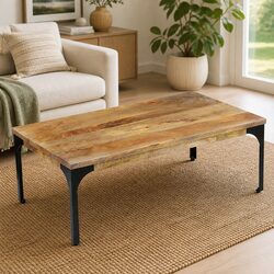 Brown Wooden Coffee Table 100x60x35 cm for Living Spaces
