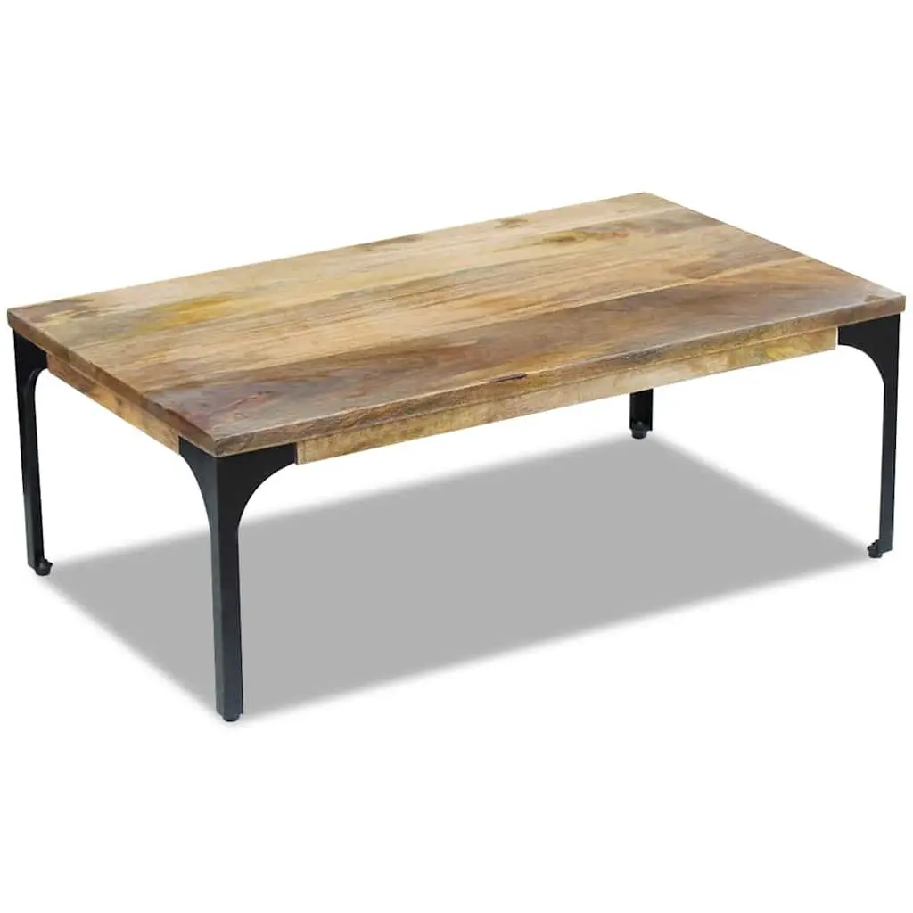 Wooden Coffee Table Brown 100x60x35 cm Mango Wood Living Room Accent Side End Couch Table