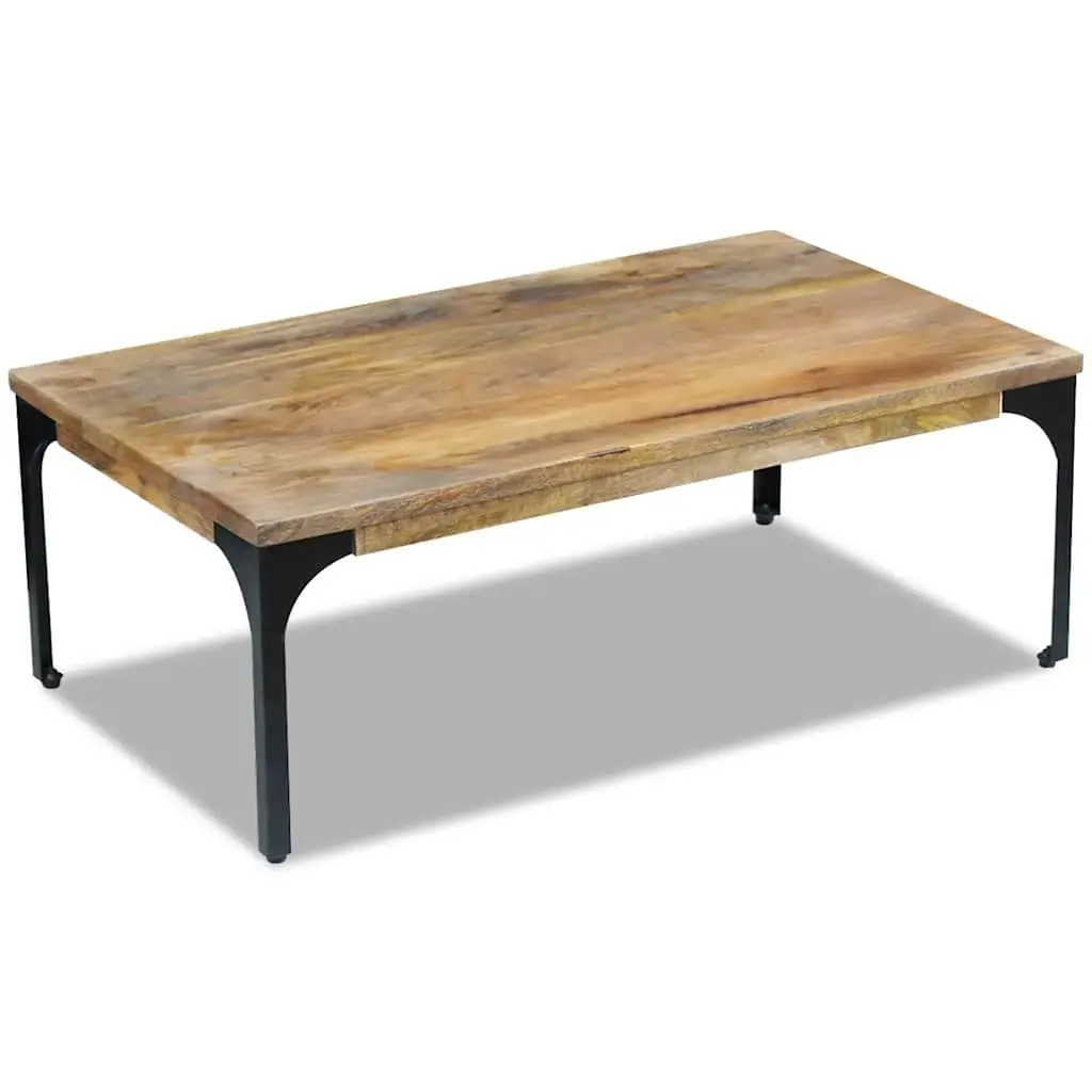 Wooden Coffee Table Brown 100x60x35 cm Mango Wood Living Room Accent Side End Couch Table