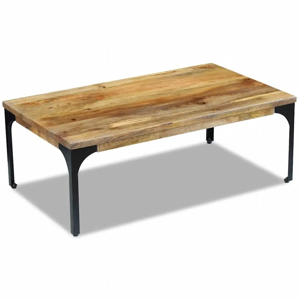 Wooden Coffee Table Brown 100x60x35 cm Mango Wood Living Room Accent Side End Couch Table