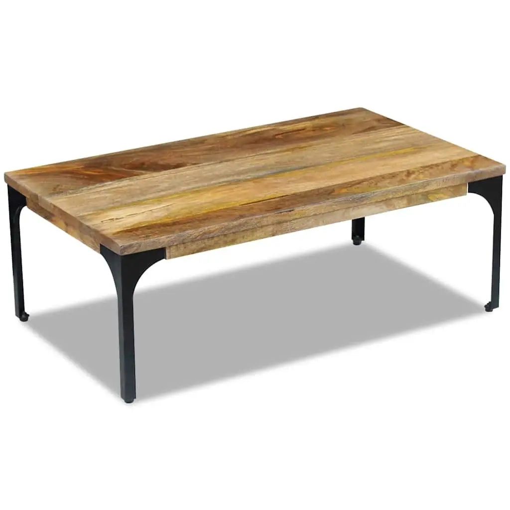 Wooden Coffee Table Brown 100x60x35 cm Mango Wood Living Room Accent Side End Couch Table