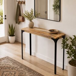 Handcrafted Wooden Console Table for Living Spaces