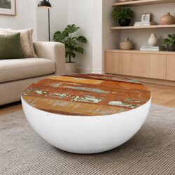 Bowl Shaped Coffee Table in Solid Reclaimed Wood