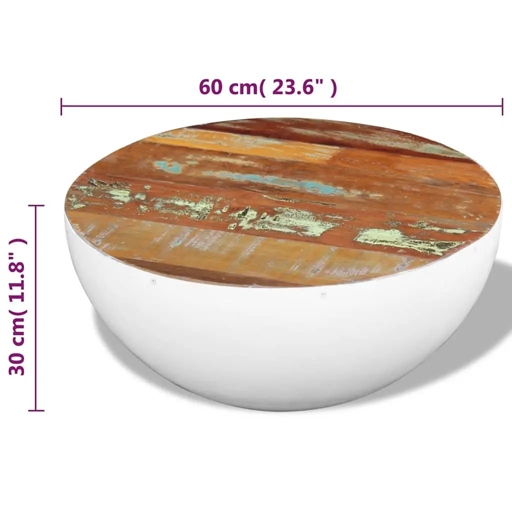 Bowl Shaped Coffee Table in Solid Reclaimed Wood