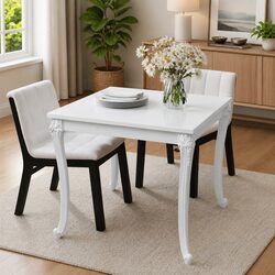 High Gloss White Dining Table 80x80x76 cm