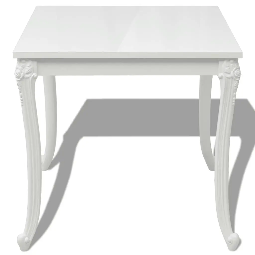 Dining Table 80x80x76 cm High Gloss White Kitchen Furniture Modern Design
