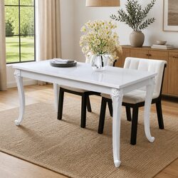 High Gloss White Dining Table for Modern Spaces