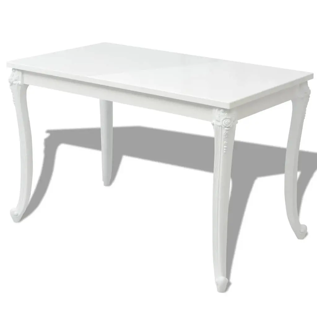 Dining Table High Gloss White 116x66x76 cm MDF Plastic